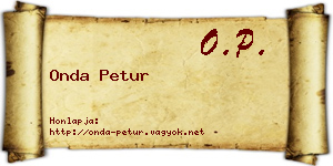 Onda Petur névjegykártya